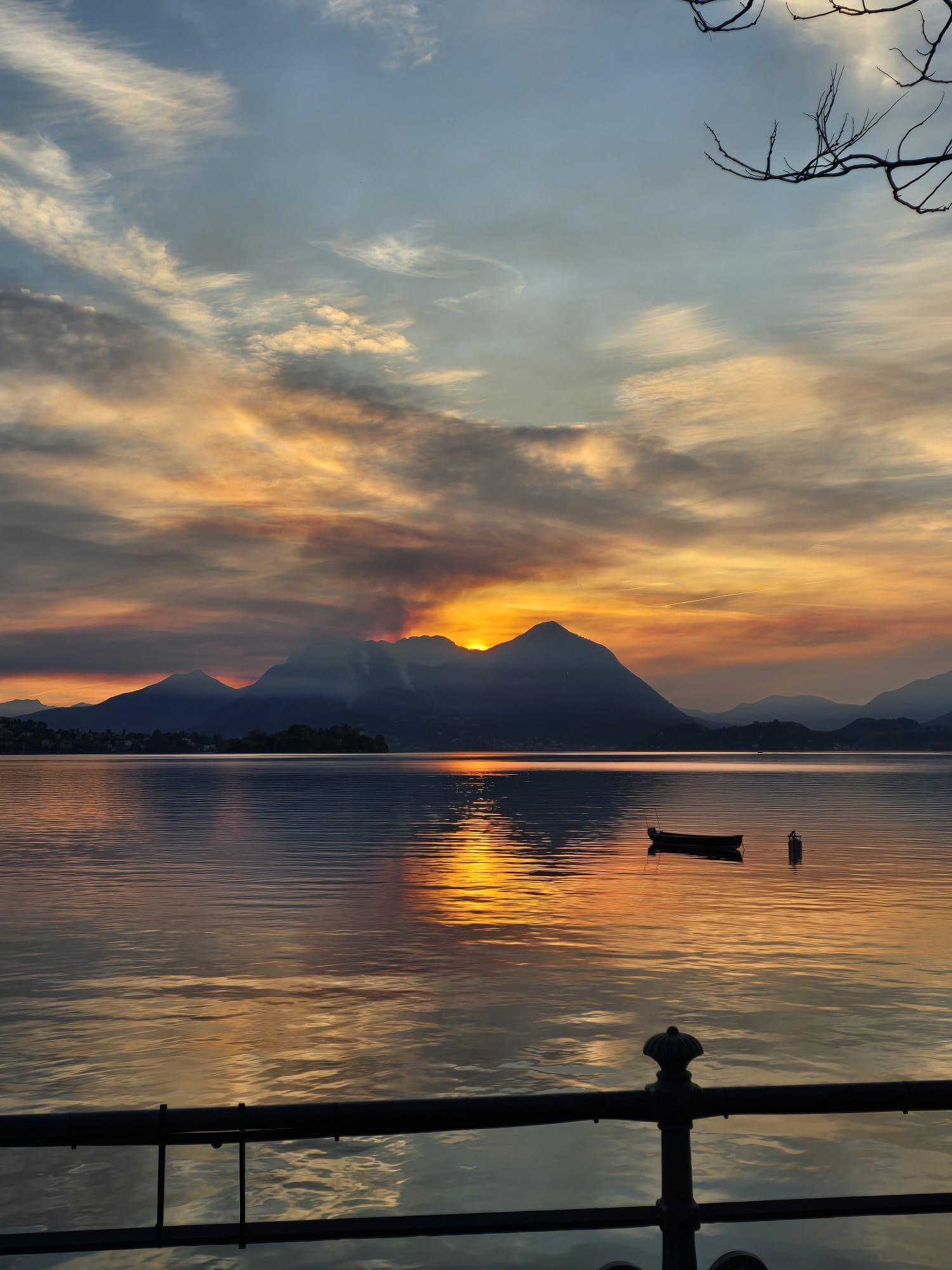 Sunset over the lake